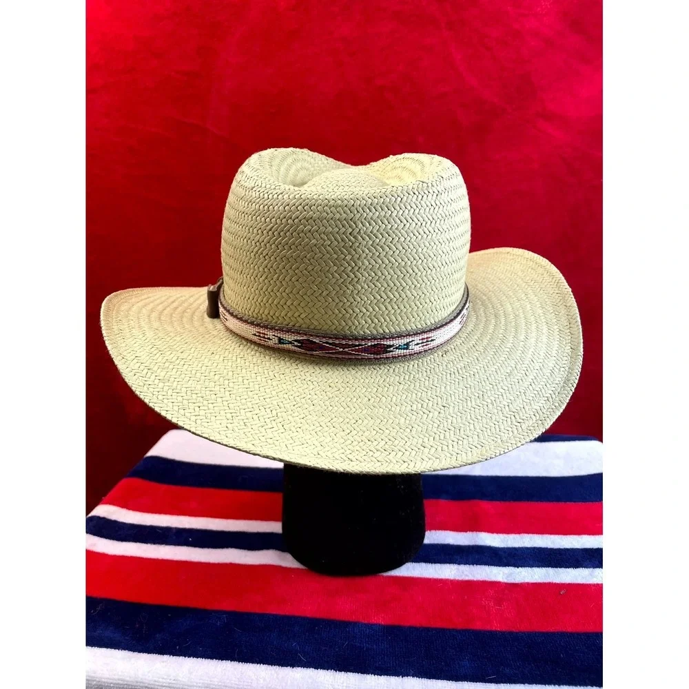 Bailey of Hollywood Derian Fedora Southwest Outback Hat Medium Beige Wide Brim